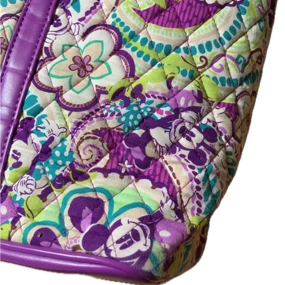 Vera Bradley Disney Mickey Tote Plums Up Large - Picture 4 of 11